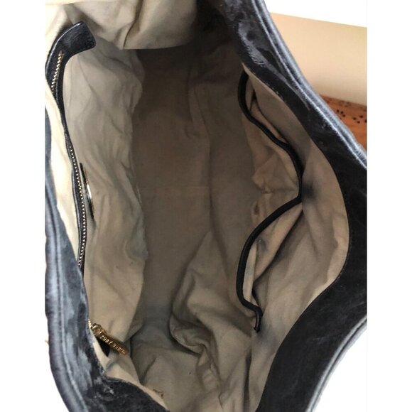 TORY BURCH Hobo Glaze Distressed Soft Black Leather Shoulder Handbag - Picture 12 of 13